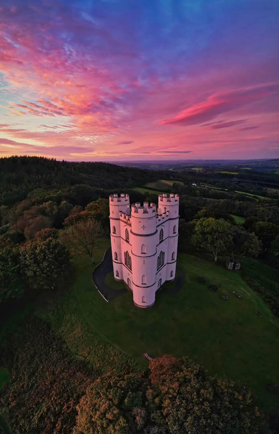 Aerial photo of house roof taken by drone